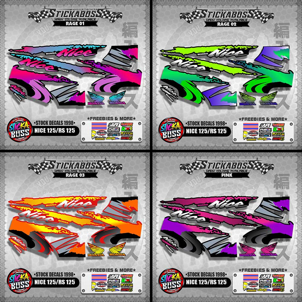 NICE 125 / RS 125 ( STOCK DECALS 1998 )【WITH FREEBIES】