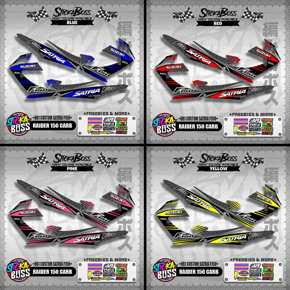 RAIDER 150 CARB DECALS ( 001 CUSTOM SATRIA F150 )【WITH FREEBIES】