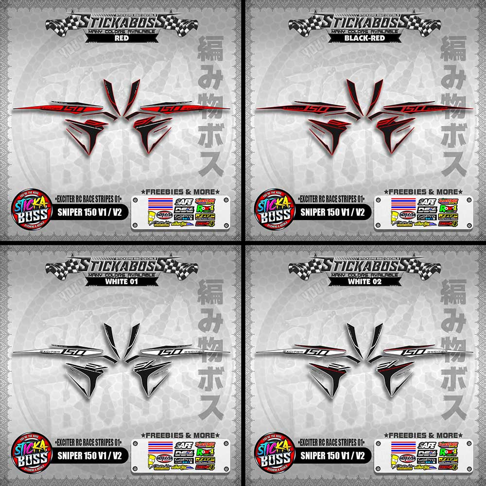 SNIPER 150 V1 / V2 DECALS ( EXCITER RC RACE STRIPES 01 )【WITH FREEBIES】