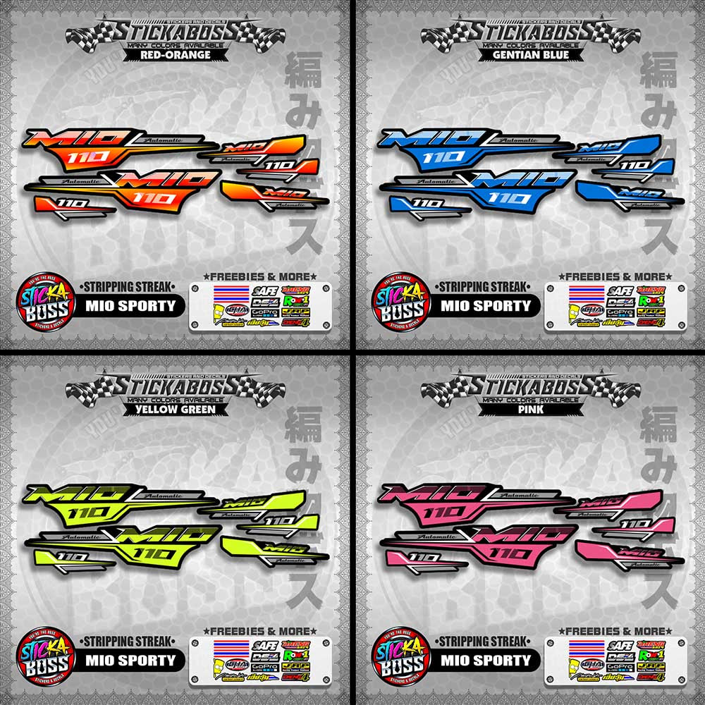 MIO SPORTY THAI CONCEPT STICKER DECALS ( STRIPPING STREAK )【WITH FREEBIES】