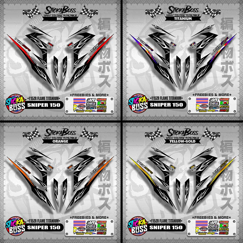 SNIPER 150 DECALS ( Y15ZR FLAME TITANIUM )【WITH FREEBIES】
