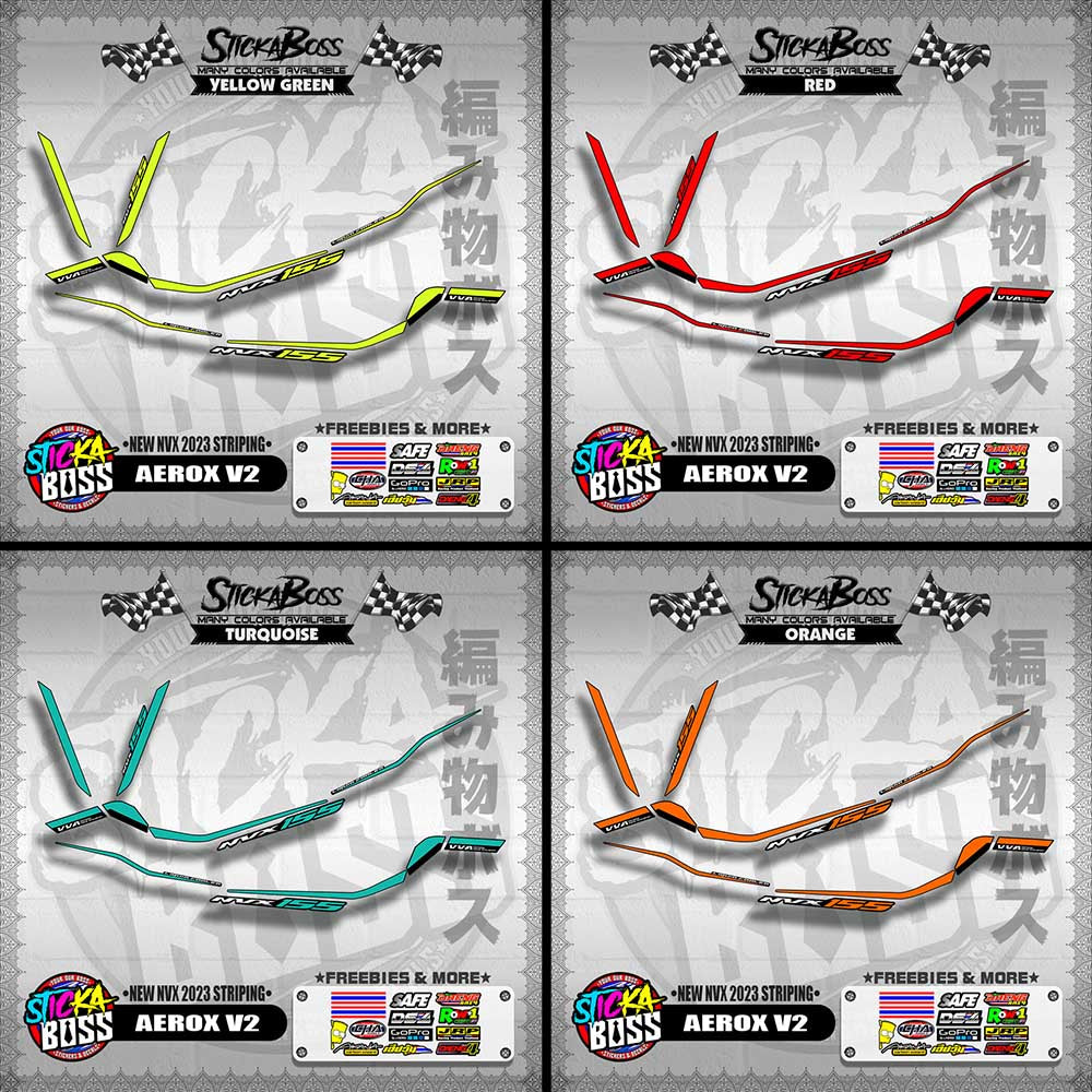 AEROX V2 MALAYSIAN DECALS ( NEW NVX 2023 STRIPING )【WITH FREEBIES】