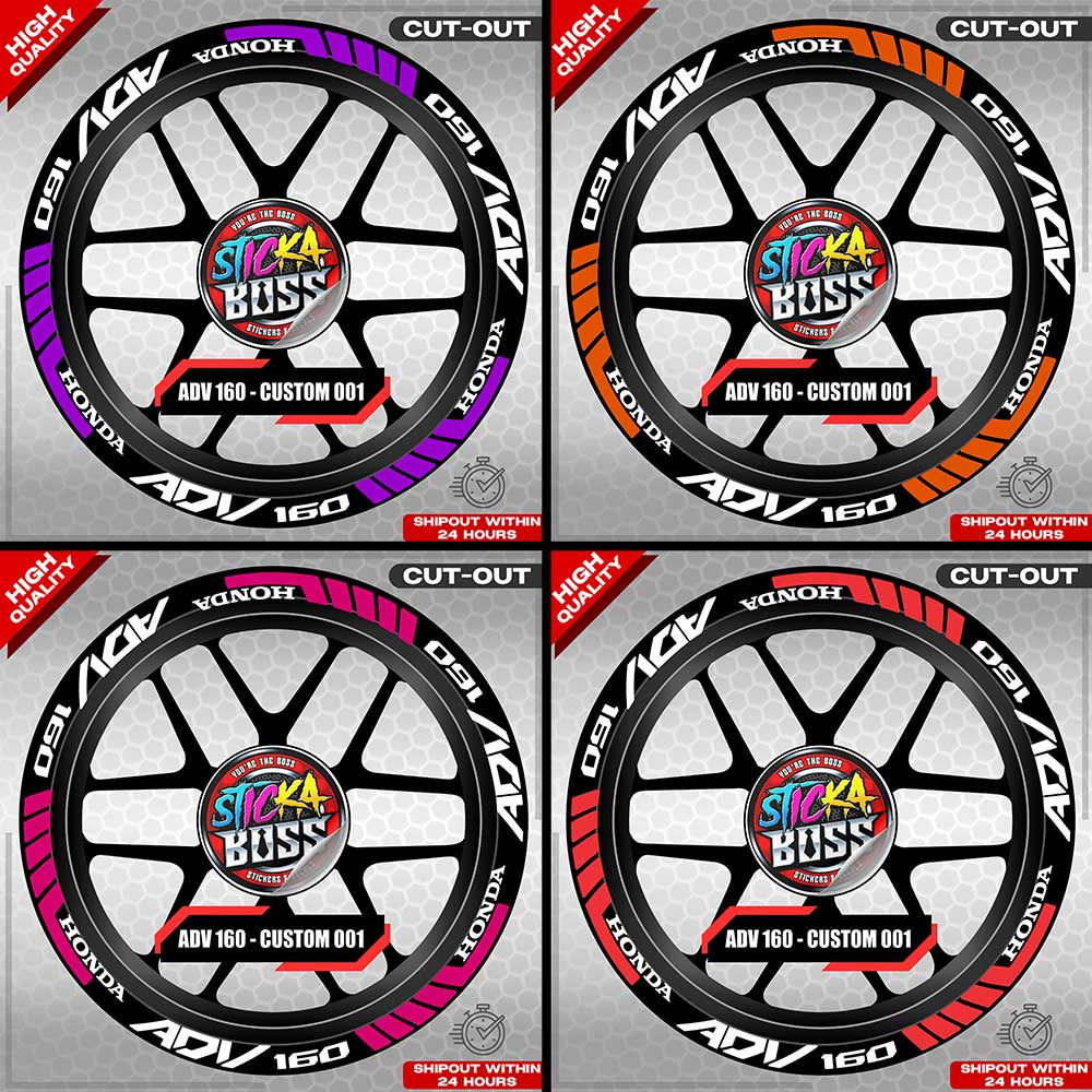 ADV 160 MAG STICKER SET ( 2 MAGS ) - CUSTOM 001 | VINYL WATERPROOF CUT-OUT DECALS