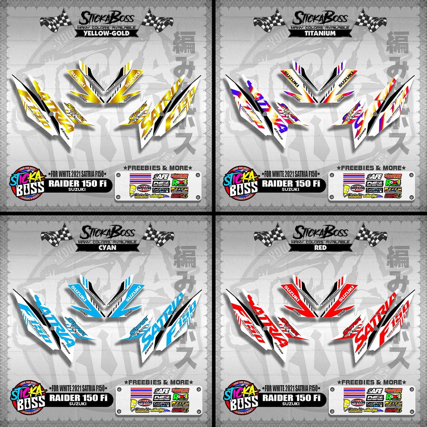 RAIDER 150 Fi DECALS ( FOR WHITE 2021 SATRIA F150 )【WITH FREEBIES】
