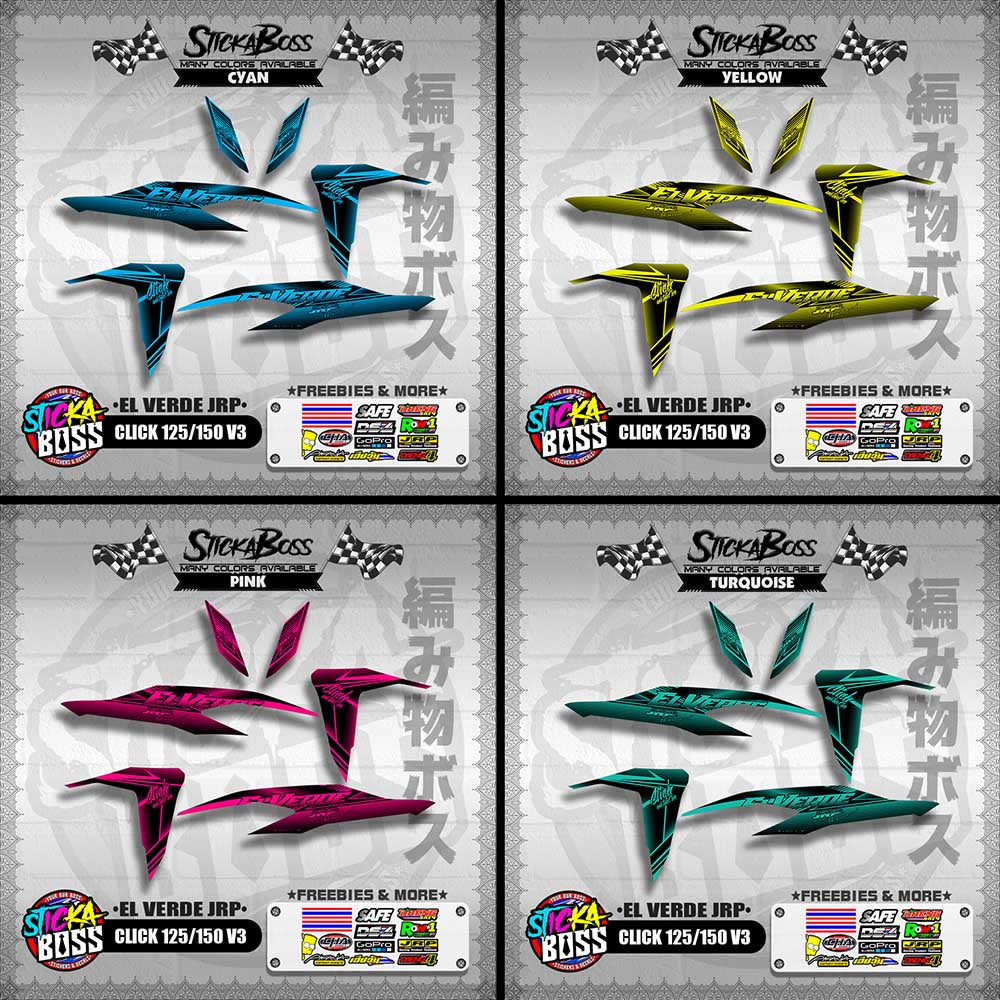 CLICK 125 / 150 V3 DECALS ( EL VERDE JRP )【WITH FREEBIES】