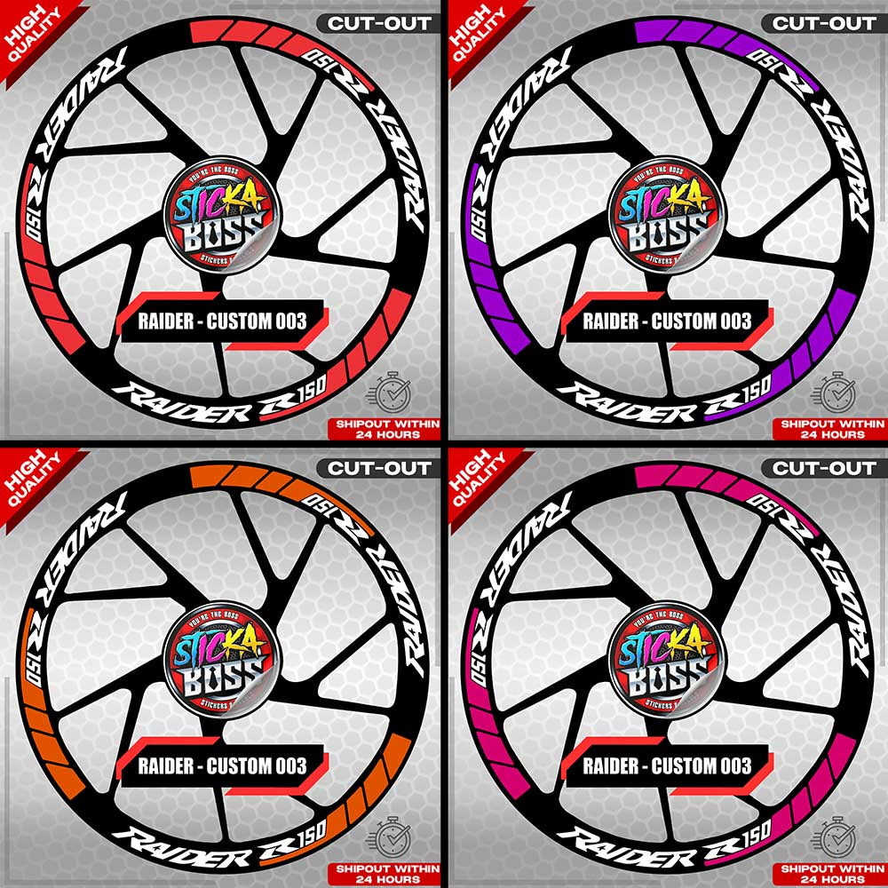 RAIDER R150 MAG STICKER SET ( 2 MAGS ) - CUSTOM 003 | VINYL WATERPROOF CUT-OUT DECALS