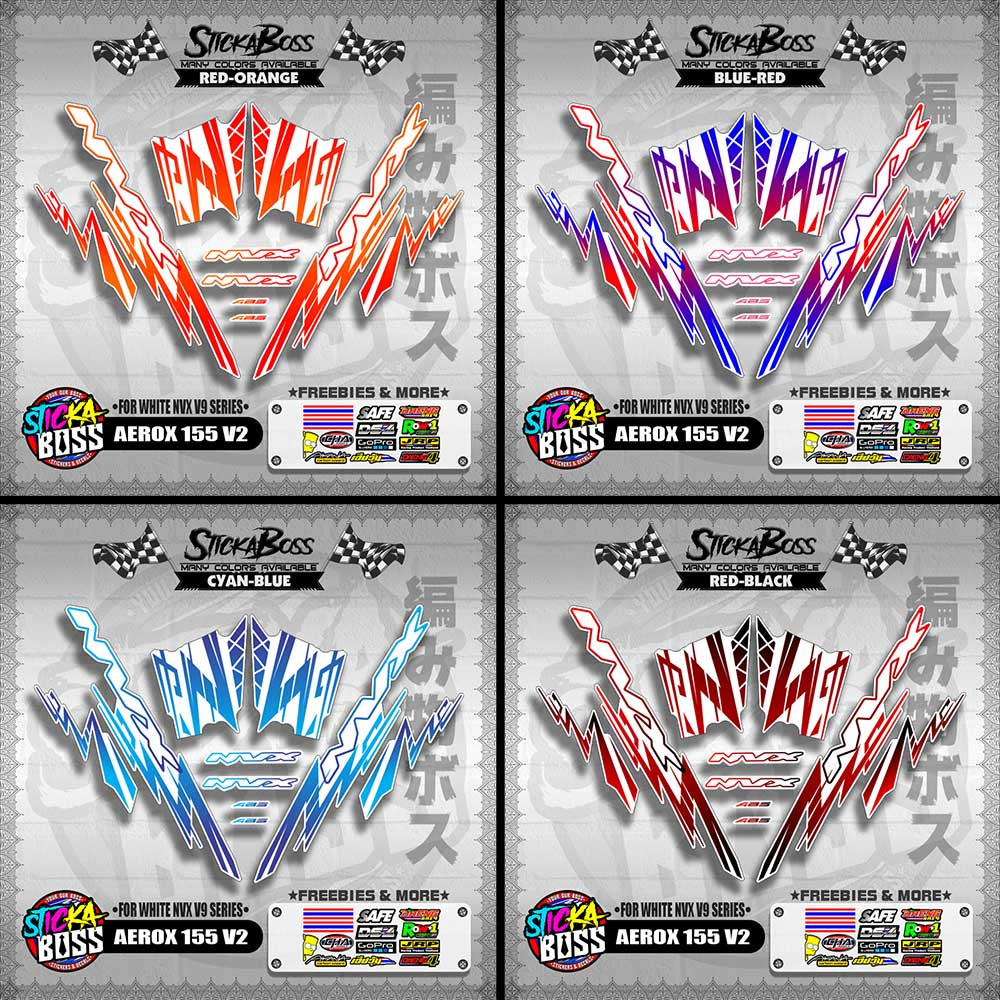 AEROX 155 V2 DECALS ( FOR WHITE NVX V9 SERIES )【WITH FREEBIES】