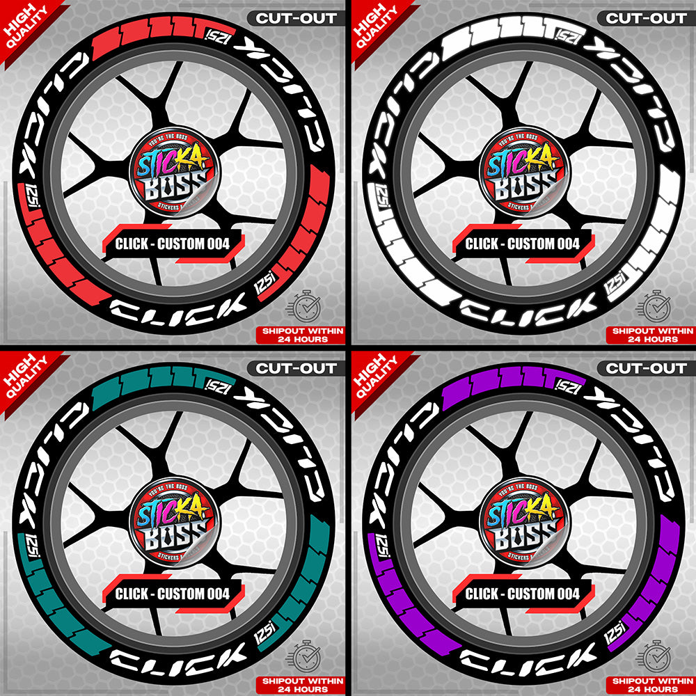 CLICK 125 MAGS STICKER SET ( 2 MAGS ) - CUSTOM 004 | VINYL WATERPROOF CUT-OUT DECALS