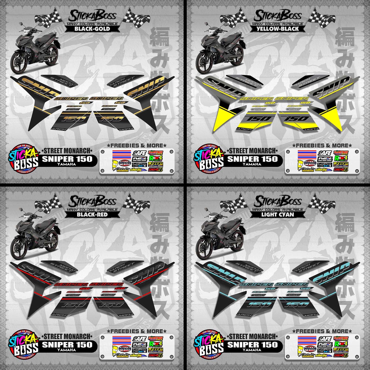 SNIPER 150 DECALS ( STREET MONARCH )【WITH FREEBIES】