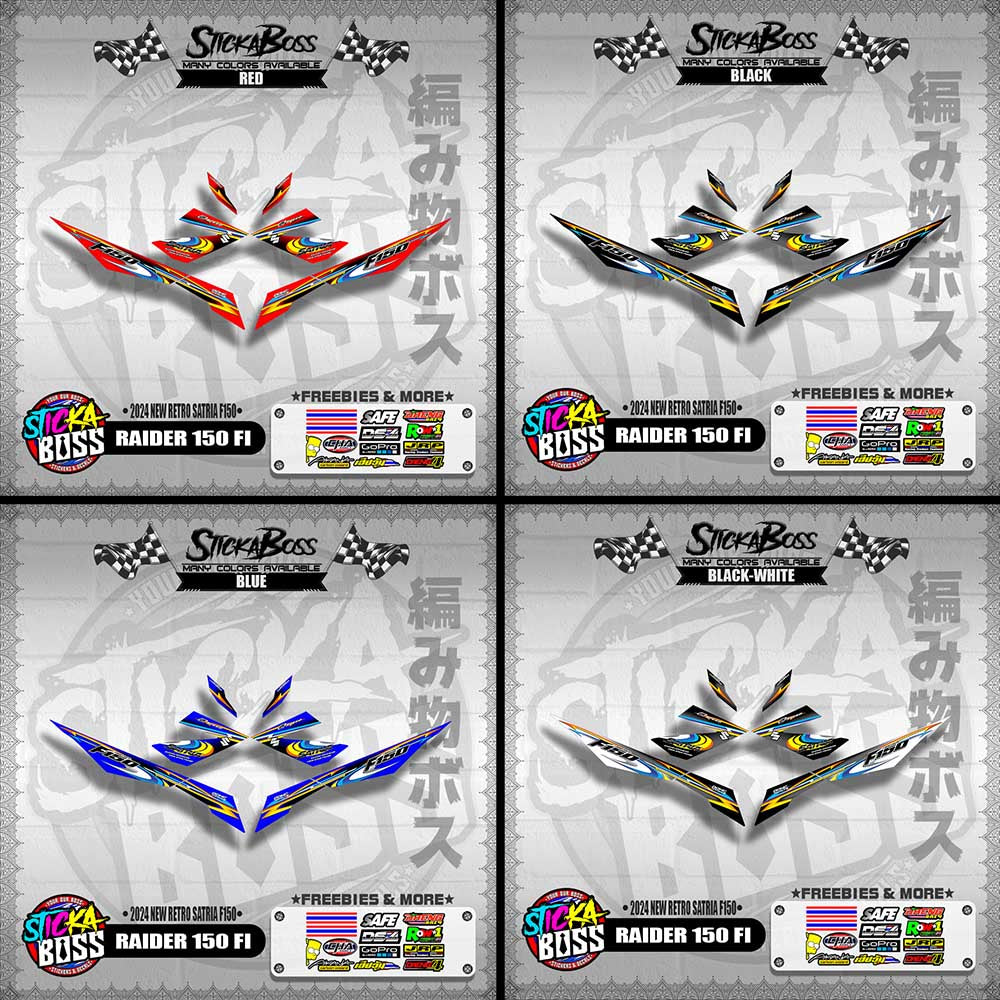 RAIDER 150 FI DECALS ( 2024 NEW RETRO SATRIA F150 )【WITH FREEBIES】