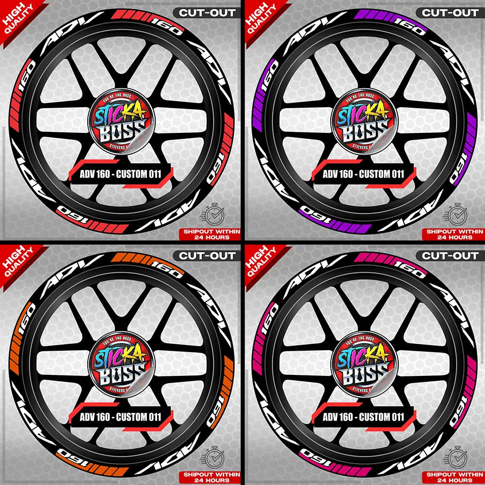 ADV 160 MAG STICKER SET ( 2 MAGS ) - CUSTOM 011 | VINYL WATERPROOF CUT-OUT DECALS