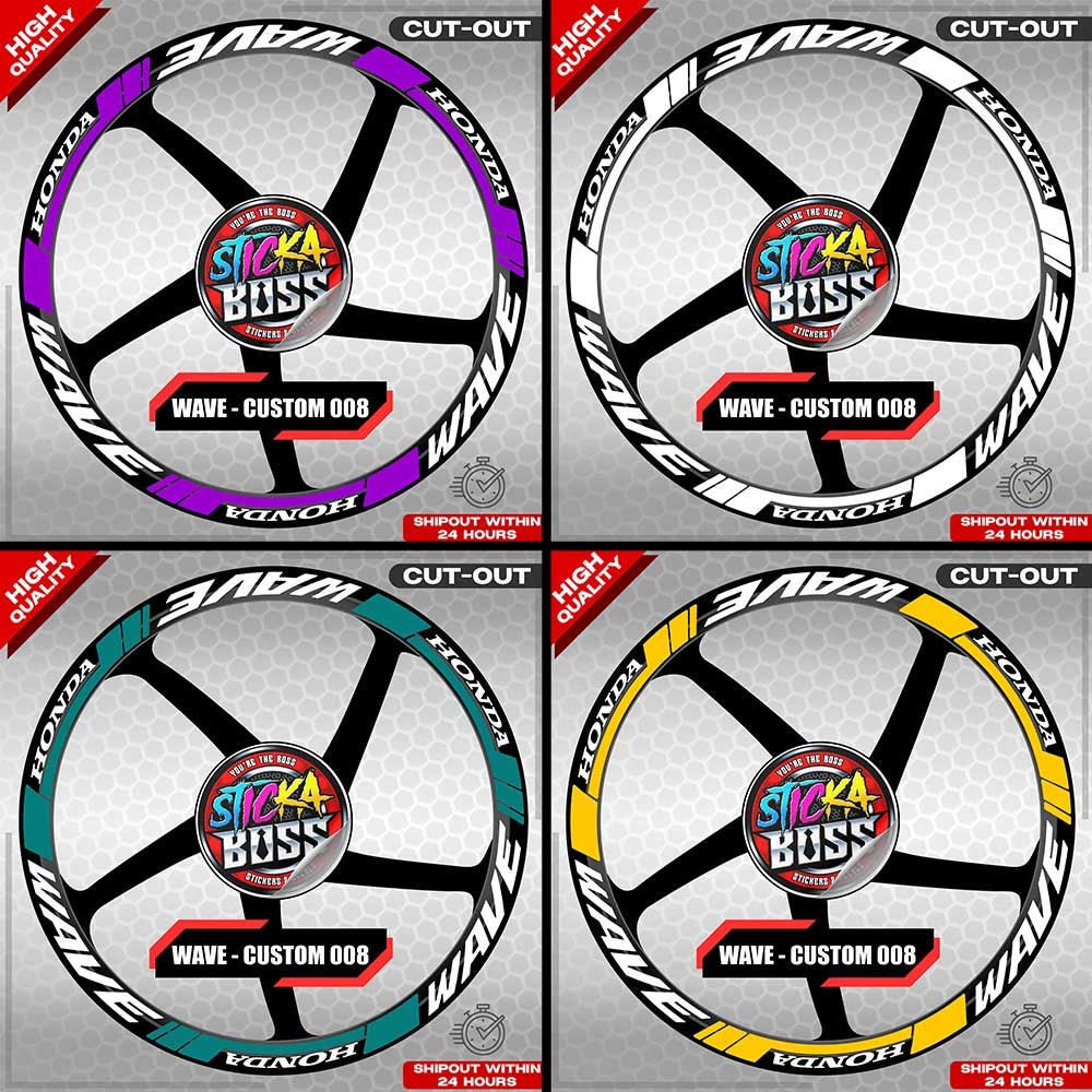 WAVE 110 / 125 MAG STICKER SET ( 2 MAGS ) - CUSTOM 008 | VINYL WATERPROOF CUT-OUT DECALS