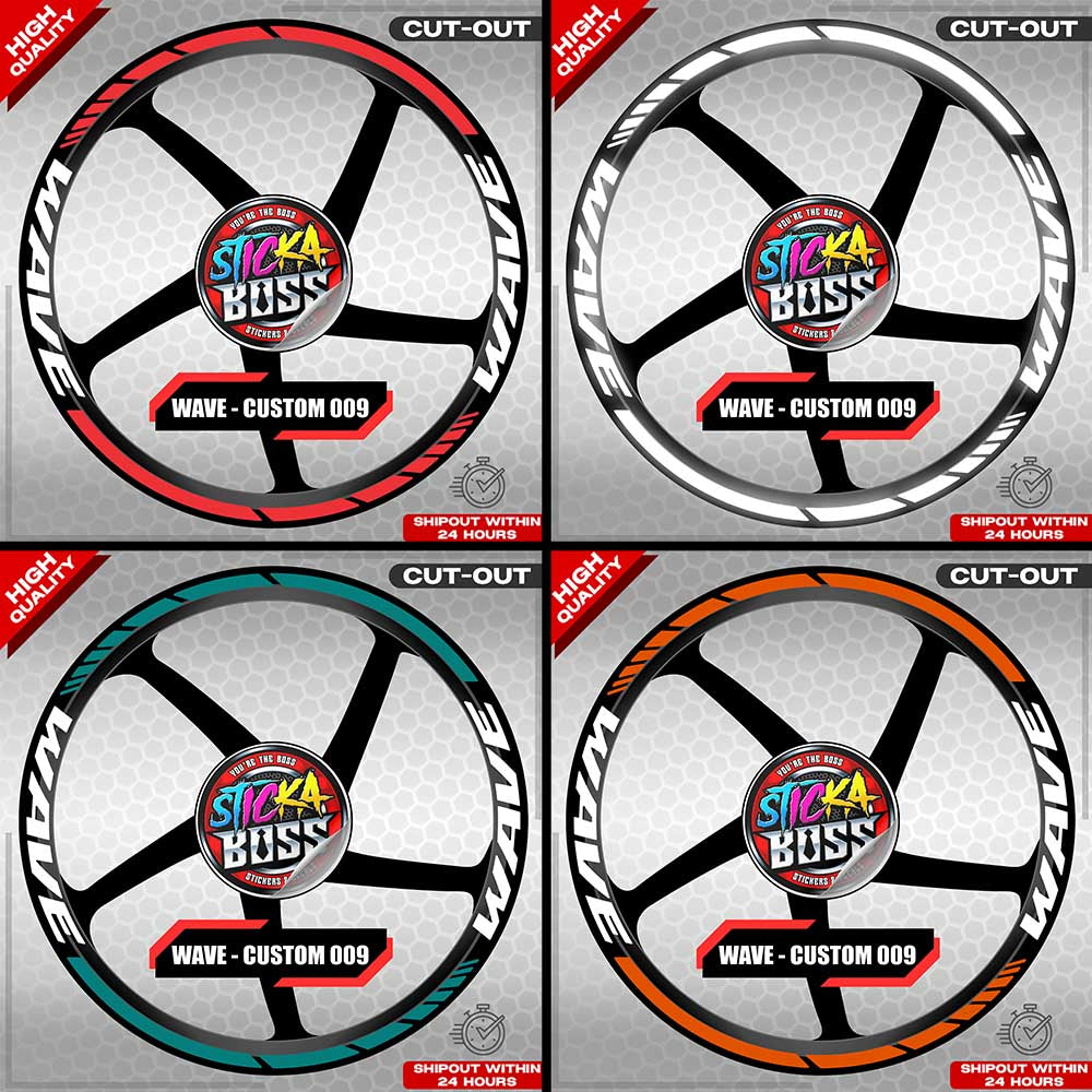 WAVE 110 / 125 MAG STICKER SET ( 2 MAGS ) - CUSTOM 009 | VINYL WATERPROOF CUT-OUT DECALS