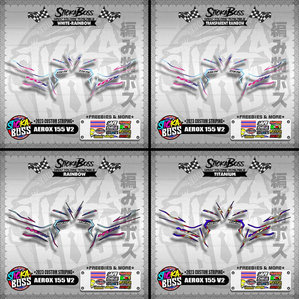AEROX 155 V2 DECALS ( 2023 CUSTOM STRIPING )【WITH FREEBIES】
