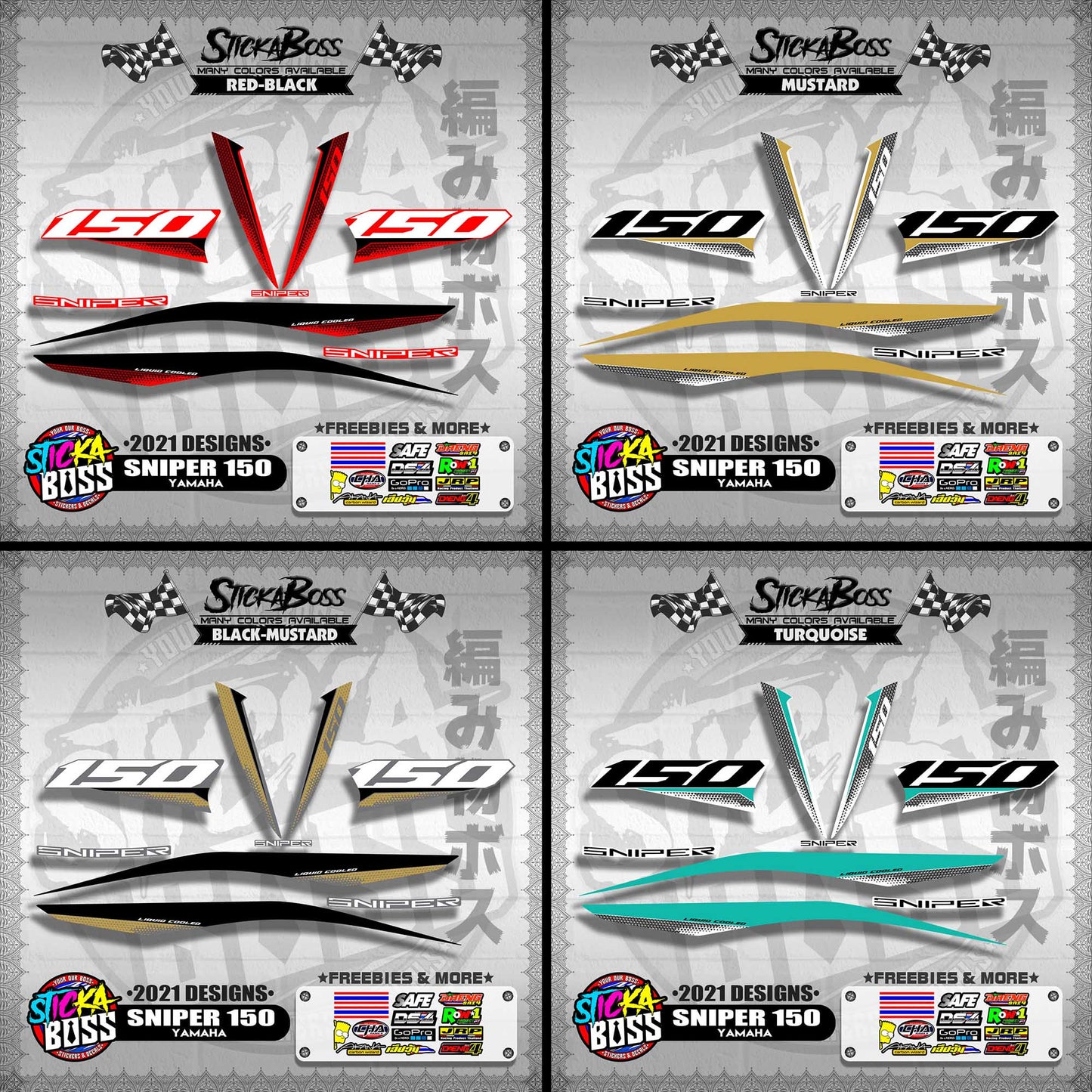 SNIPER 150 DECALS ( 2021 DESIGNS )【WITH FREEBIES】