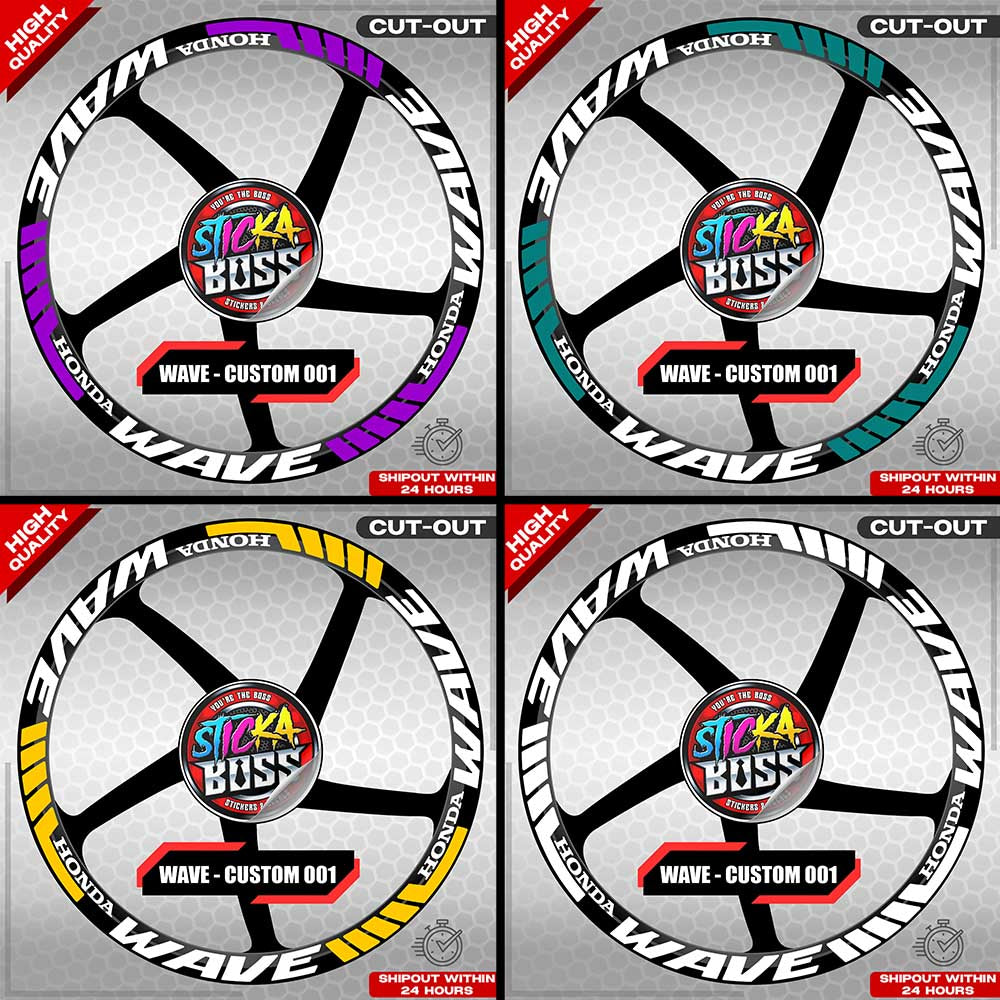 WAVE 110 / 125 MAG STICKER SET ( 2 MAGS ) - CUSTOM 001 | VINYL WATERPROOF CUT-OUT DECALS