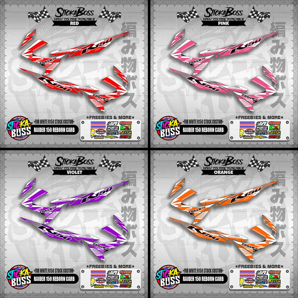 RAIDER 150 REBORN CARB DECALS ( FOR WHITE R150 STOCK CUSTOM )【WITH FREEBIES】