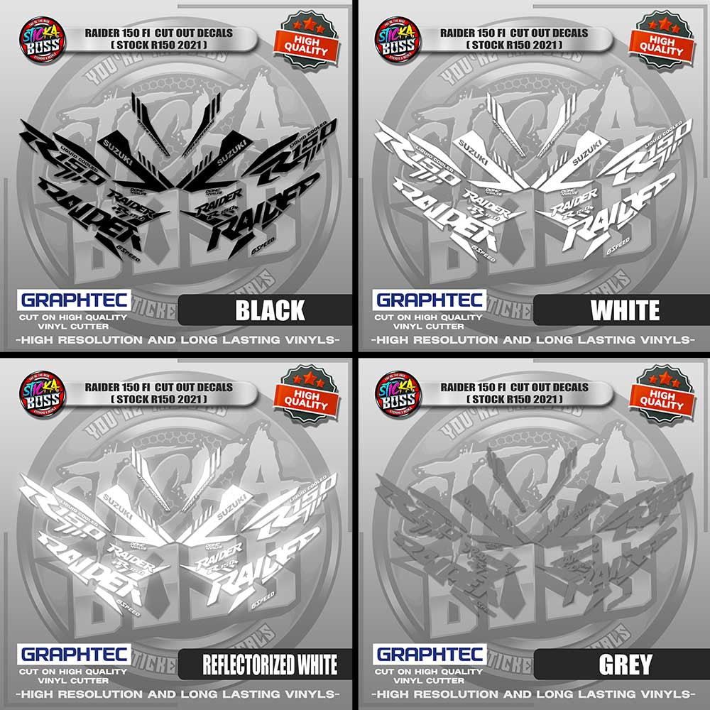 RAIDER 150 FI CUT OUT DECALS ( STOCK R150 2021) | VINYL WATERPROOF CUT-OUT STICKER DECALS