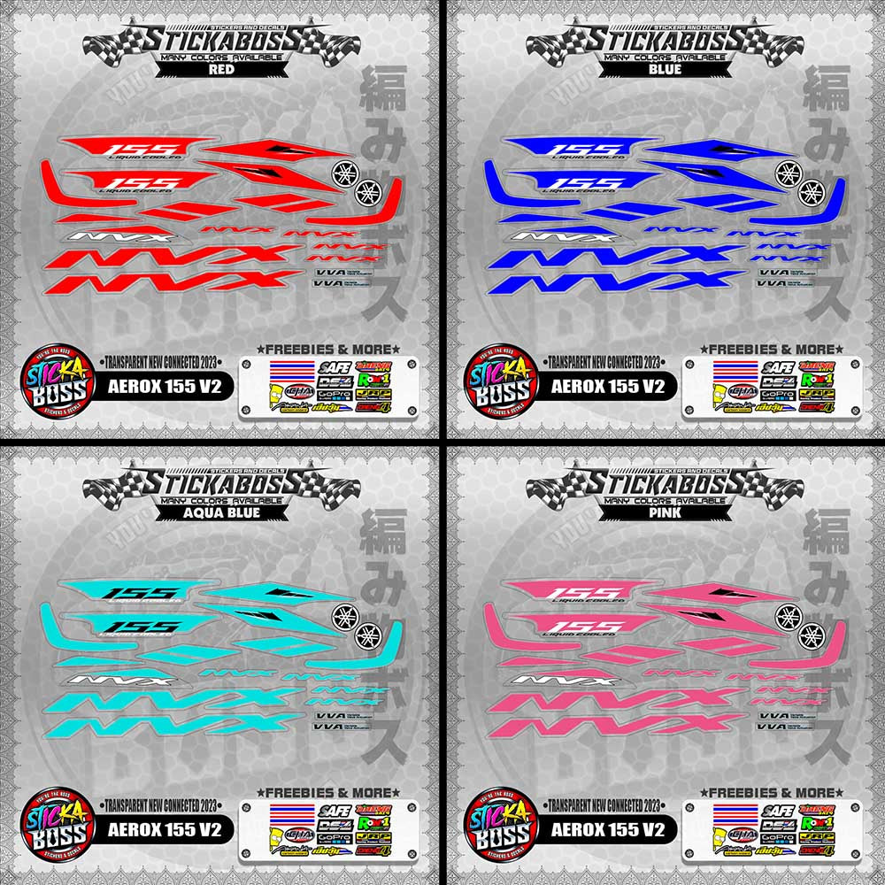 【PREMIUM UV PRINT】TRANSPARENT AEROX 155 V2 DECALS ( NEW CONNECTED 2023 )【WITH FREEBIES】