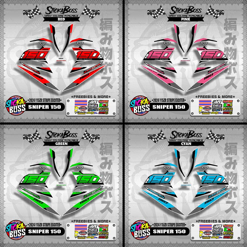 SNIPER 150 DECALS ( 2024 Y15ZR STRIPE EXCITER )【WITH FREEBIES】