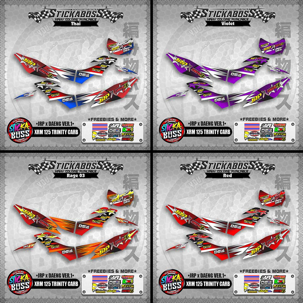 XRM 125 TRINITY CARB DECALS - (JRP x DAENG VER.1)【PREMIUM GLOSSY LAMINATED】