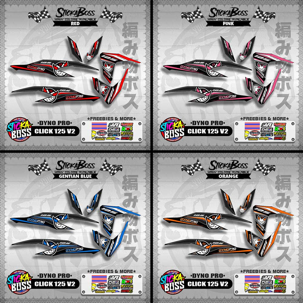 CLICK 125 V2 DECALS ( DYNO PRO )【WITH FREEBIES】