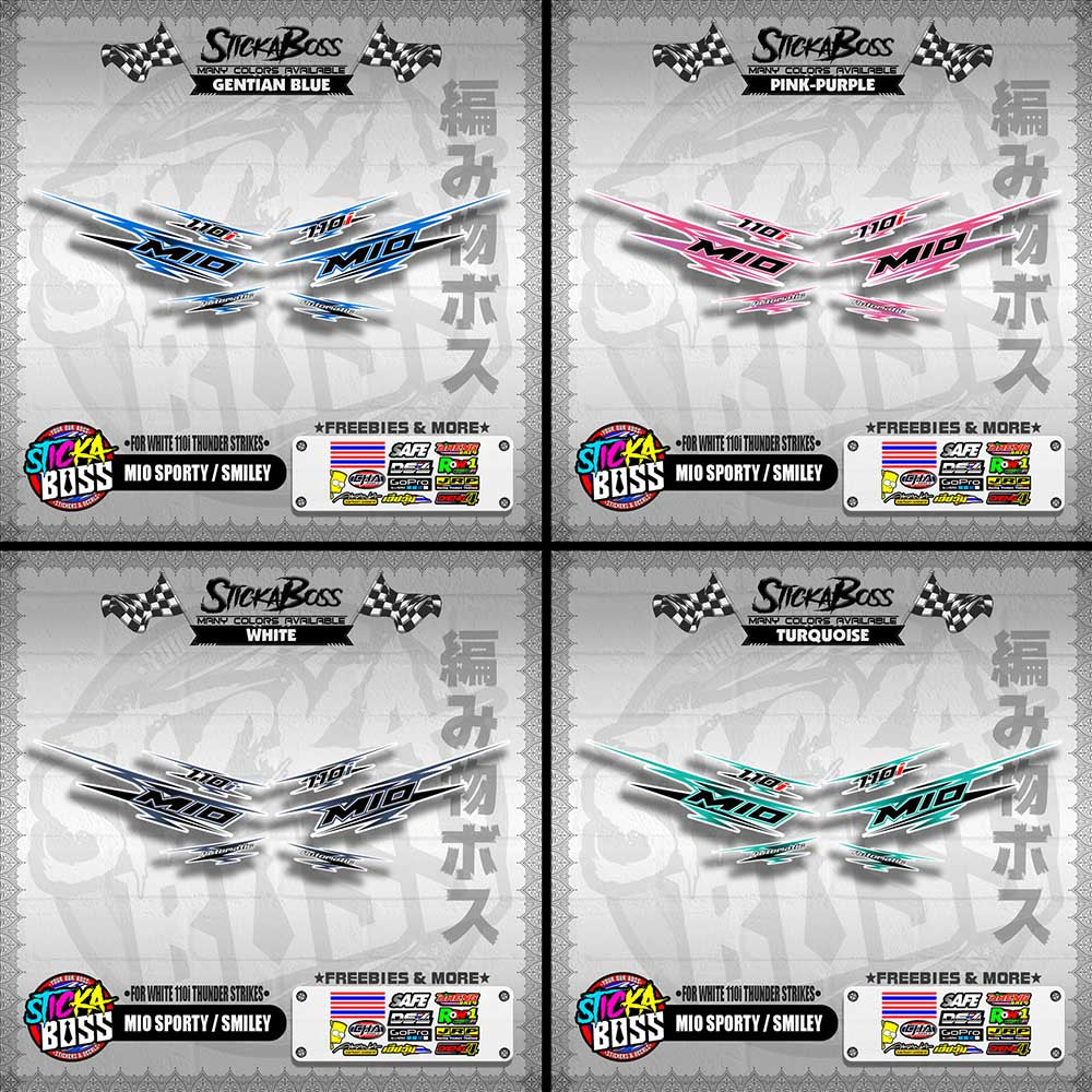 MIO SPORTY SMILEY DECALS ( FOR WHITE 110i THUNDER STRIKES )【WITH FREEBIES】