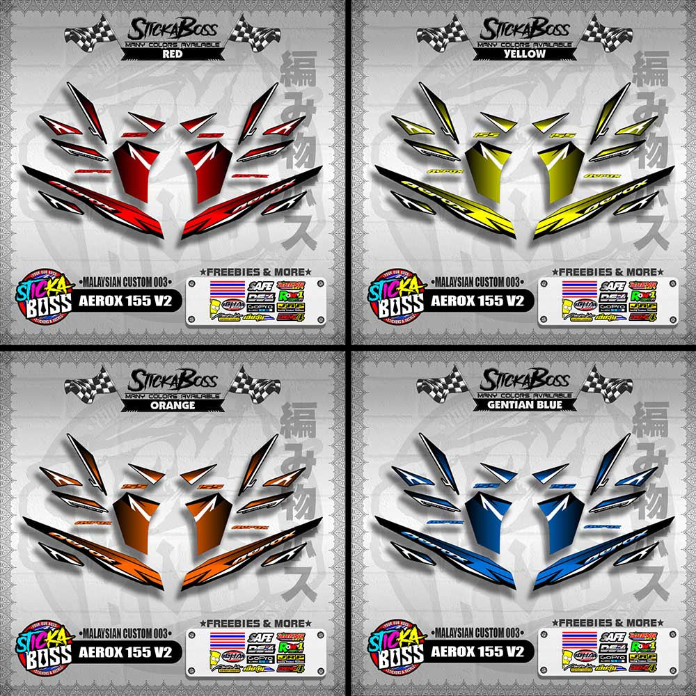 AEROX 155 V2 DECALS ( MALAYSIAN CUSTOM 003 )【WITH FREEBIES】