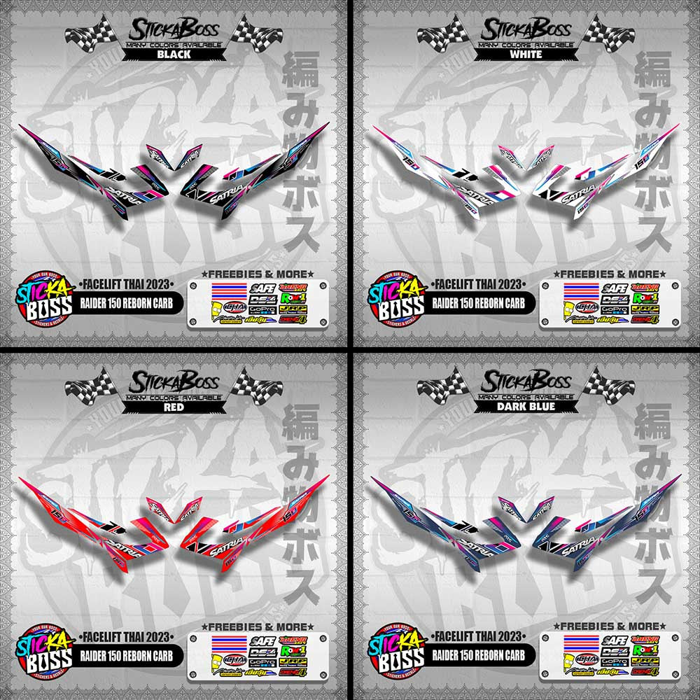 RAIDER 150 REBORN CARB DECALS ( FACELIFT THAI 2023 )【WITH FREEBIES】