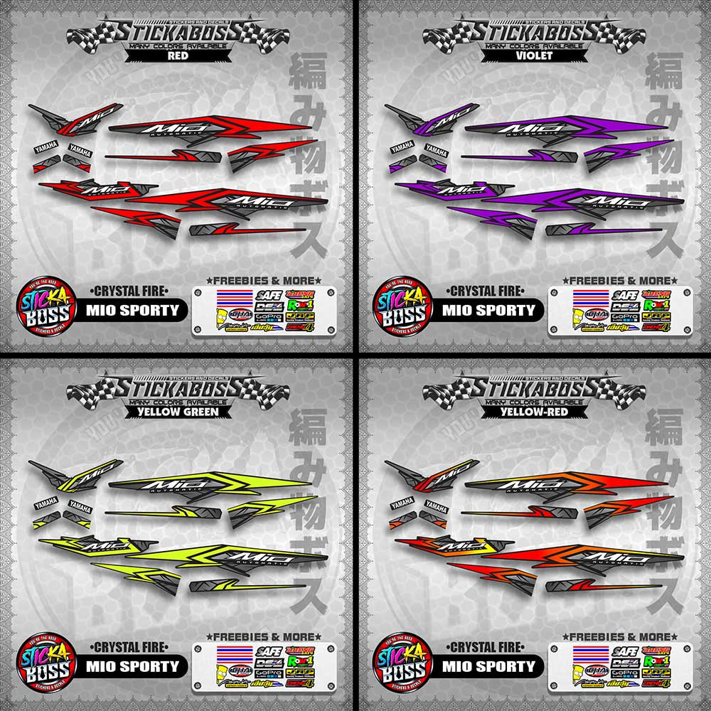 MIO SPORTY THAI-MALAYSIAN STICKER DECALS ( CRYSTAL FIRE )【WITH FREEBIES】