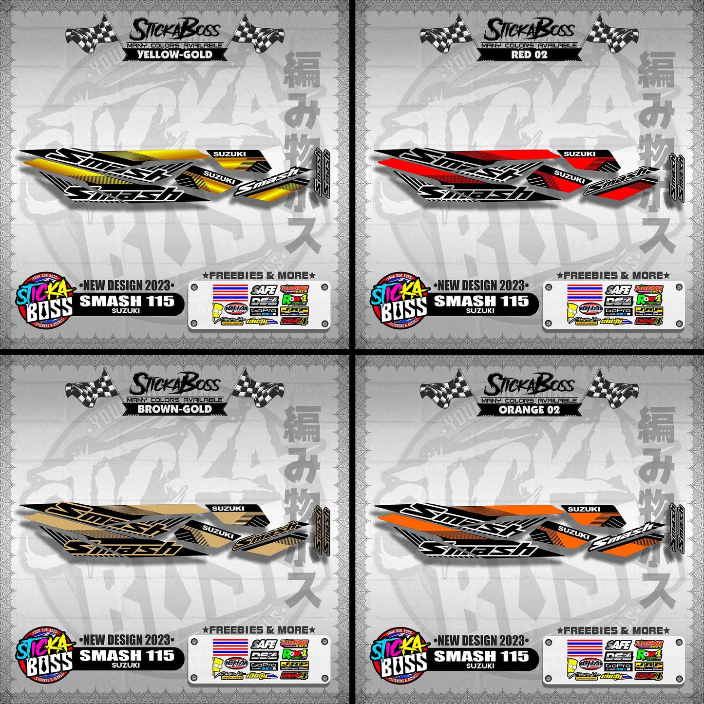 SMASH 115 STOCK DECALS ( NEW DESIGN 2023 )【WITH FREEBIES】