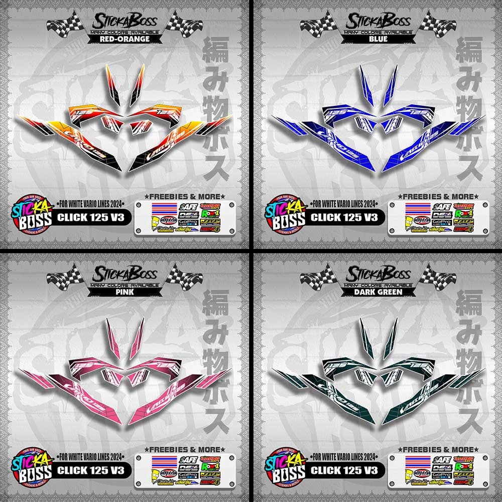 CLICK 125 V3 DECALS ( FOR WHITE VARIO LINES 2024 )【WITH FREEBIES】