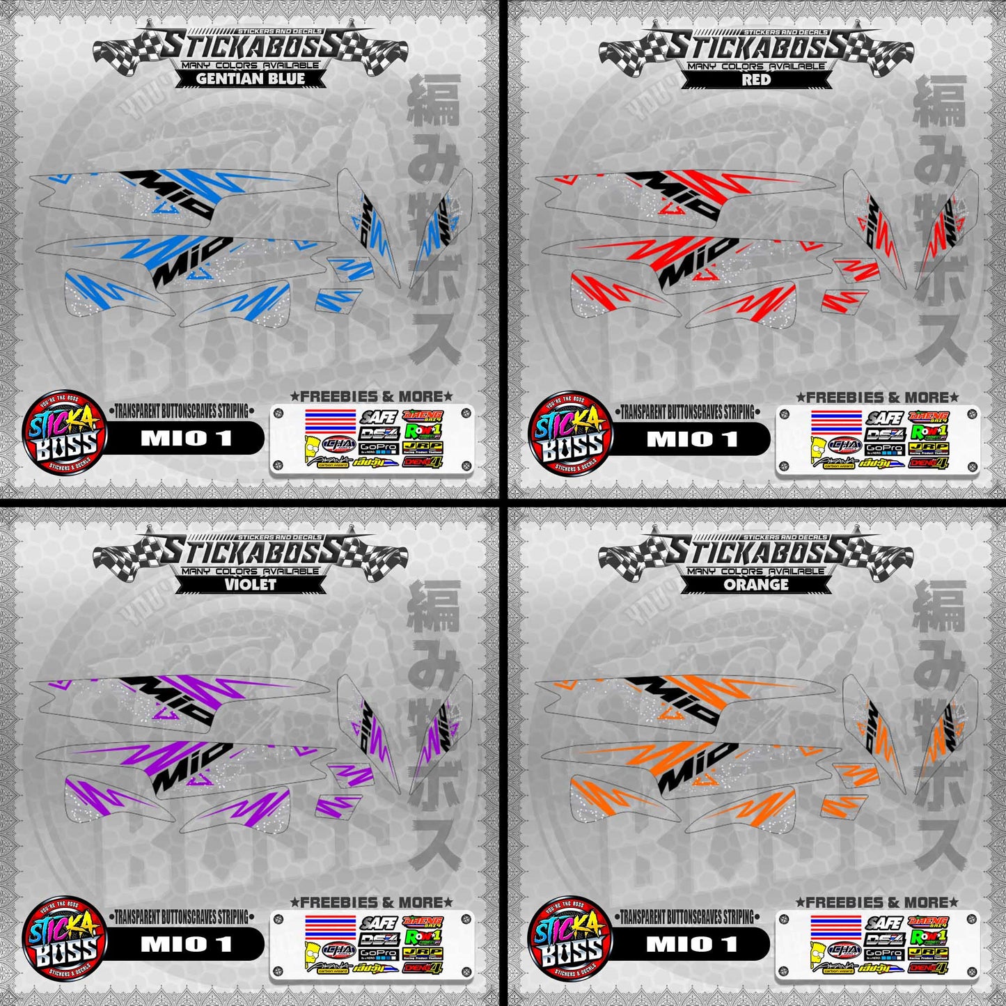 【PREMIUM UV PRINT】TRANSPARENT MIO 1 DECALS ( BUTTONSCRAVES STRIPING )【WITH FREEBIES】