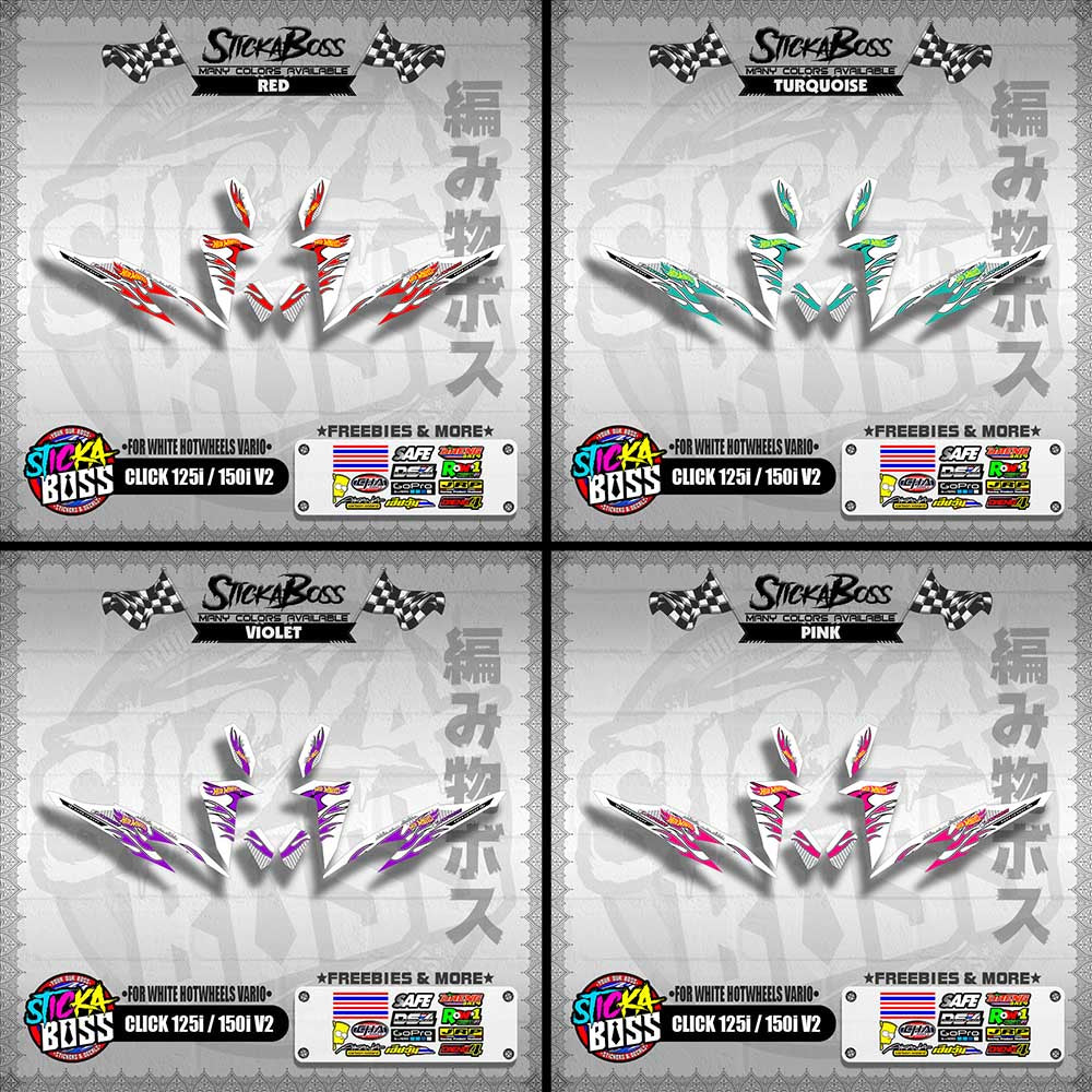 CLICK 125i / 150i V2 DECALS ( FOR WHITE HOTWHEELS VARIO )【WITH FREEBIES】