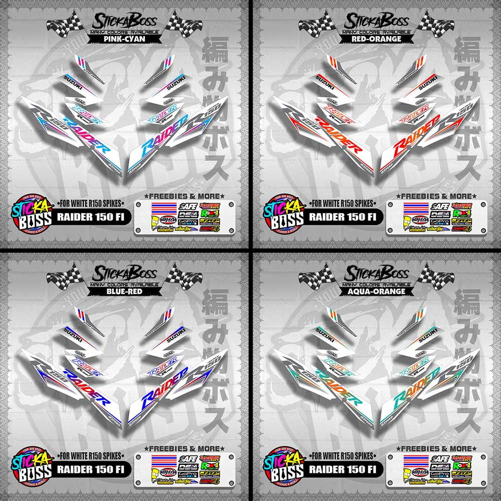 RAIDER 150 FI DECALS ( FOR WHITE R150 SPIKES )【WITH FREEBIES】