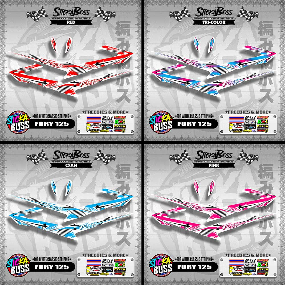 FURY 125 DECALS ( FOR WHITE CLASSIC STRIPING )【WITH FREEBIES】