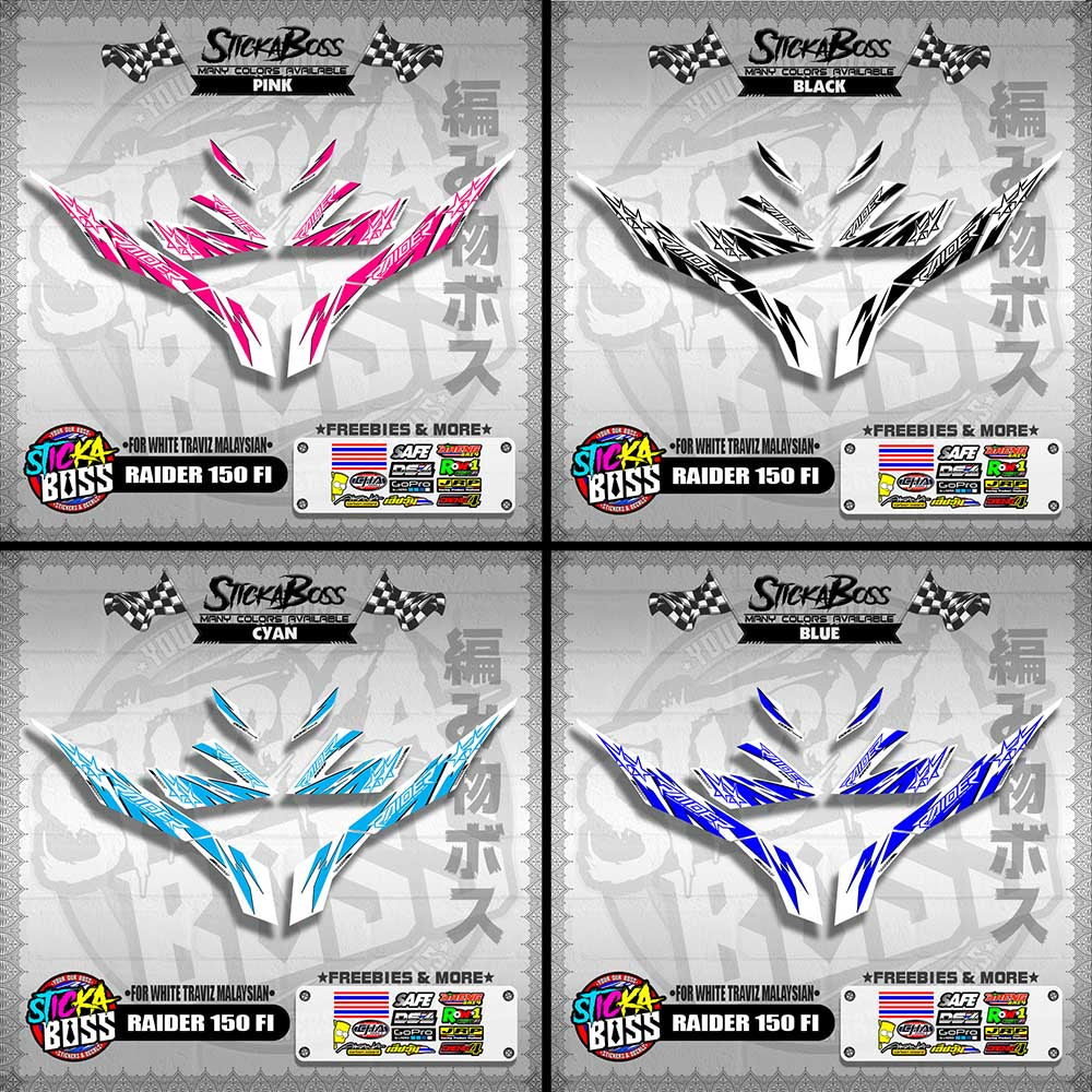 RAIDER 150 FI DECALS ( FOR WHITE TRAVIZ MALAYSIAN )【WITH FREEBIES】