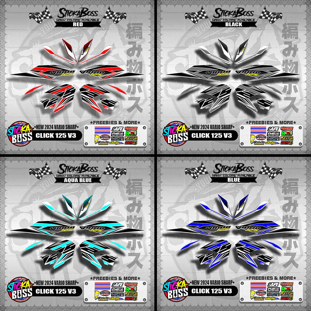 CLICK 125 V3 DECALS ( NEW 2024 VARIO SHARP )【WITH FREEBIES】
