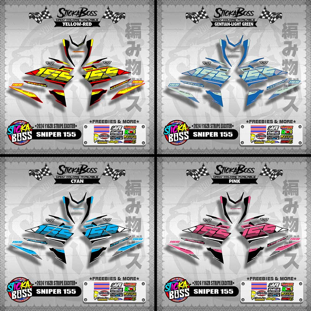 SNIPER 155 DECALS ( 2024 Y16ZR STRIPE EXCITER )【WITH FREEBIES】
