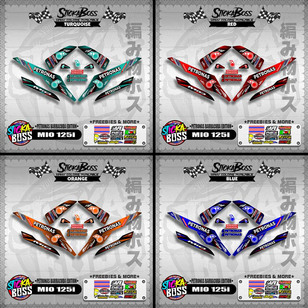 MIO 125i DECALS ( PETRONAS BARRACUDA EDITION )【WITH FREEBIES】