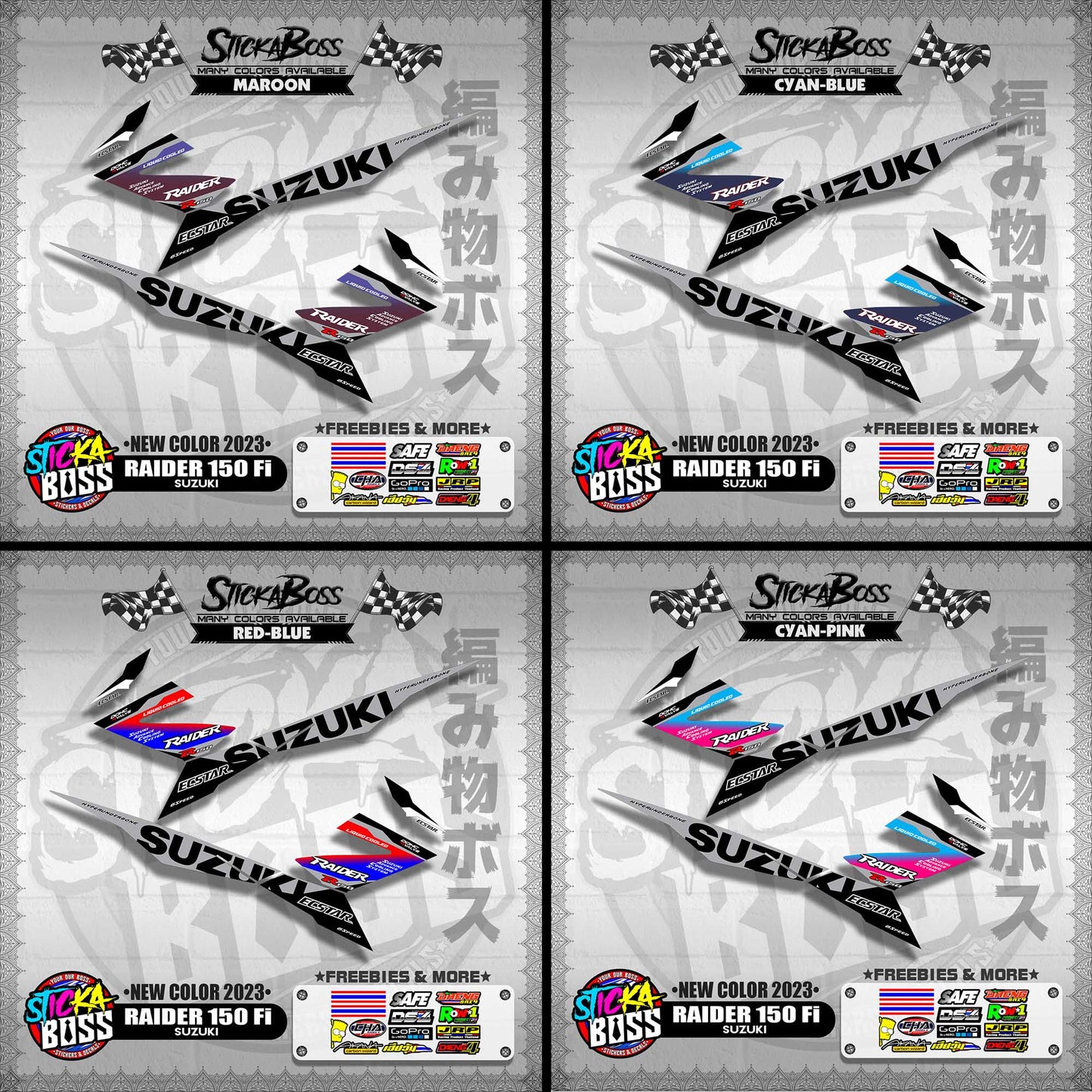 RAIDER 150 Fi DECALS ( NEW COLOR 2023 )【WITH FREEBIES】
