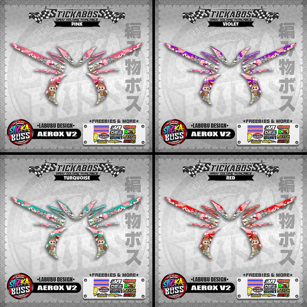 AEROX V2 STICKER DECALS ( LABUBU DESIGN )【WITH FREEBIES】