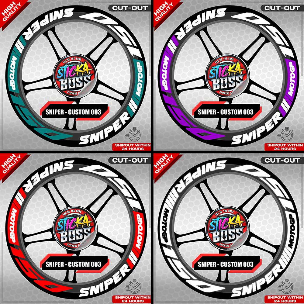 SNIPER 150 / 155 MAGS STICKER SET ( 2 MAGS ) - CUSTOM 003 | VINYL WATERPROOF CUT-OUT DECALS