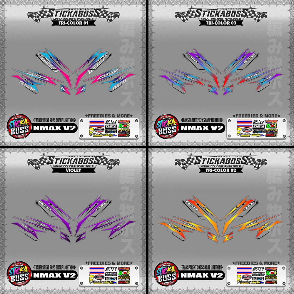 【PREMIUM UV PRINT】TRANSPARENT NMAX V2 INDO STICKER DECALS ( 2025 SHARP LIGHTNING )【WITH FREEBIES】
