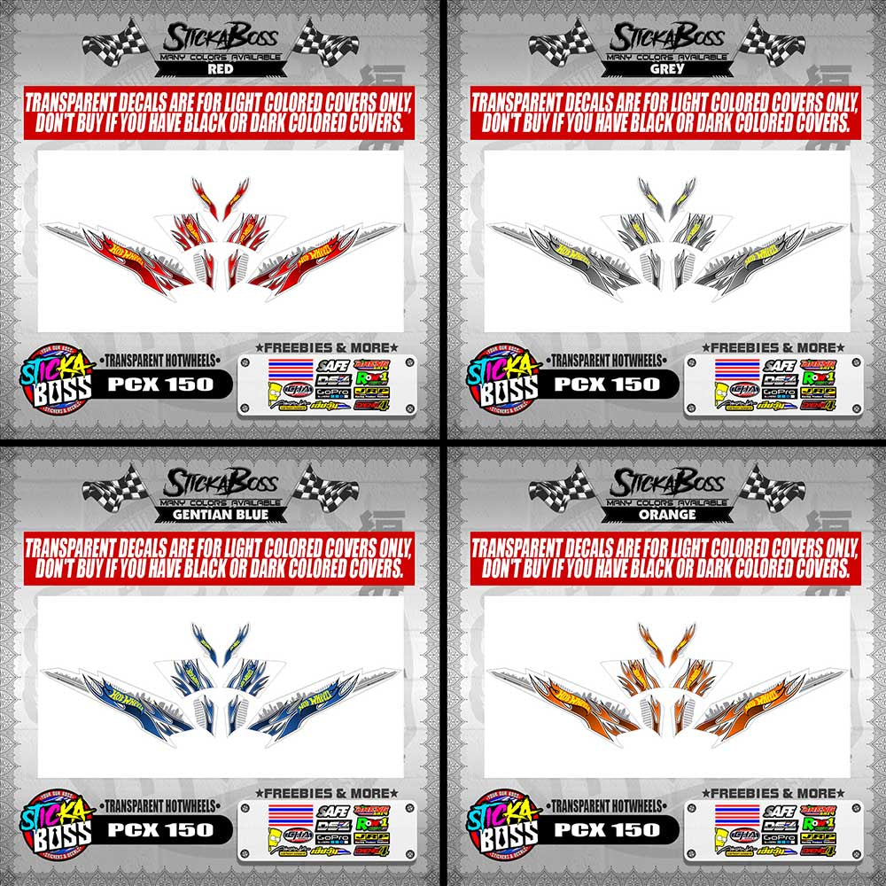 PCX 150 DECALS ( TRANSPARENT HOTWHEELS )【WITH FREEBIES】
