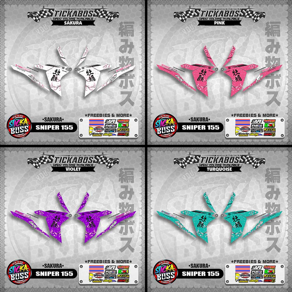 SNIPER 155 STICKER DECALS (SAKURA) 【WITH FREEBIES】