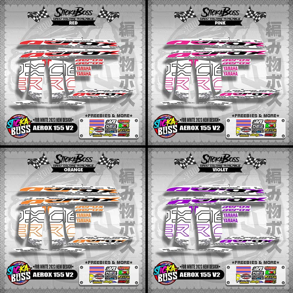 AEROX 155 V2 MALAYSIAN DECALS ( FOR WHITE 2023 NEW DESIGN )【WITH FREEBIES】