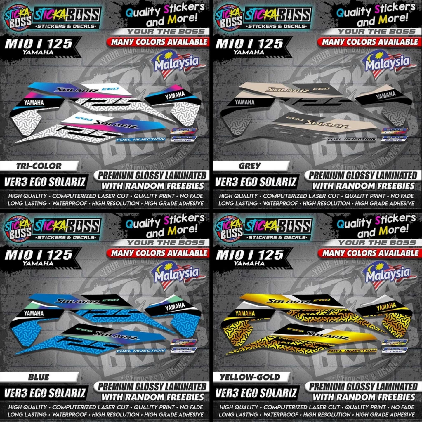 Mio i 125 Malaysian Decals ( Ver3 Ego Solariz )【WITH FREEBIES】Malaysia Concept
