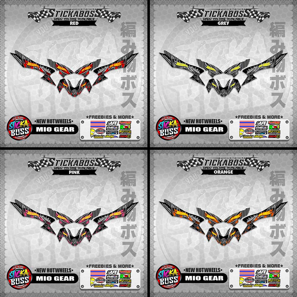MIO GEAR STICKER DECALS ( NEW HOTWHEELS )【WITH FREEBIES】