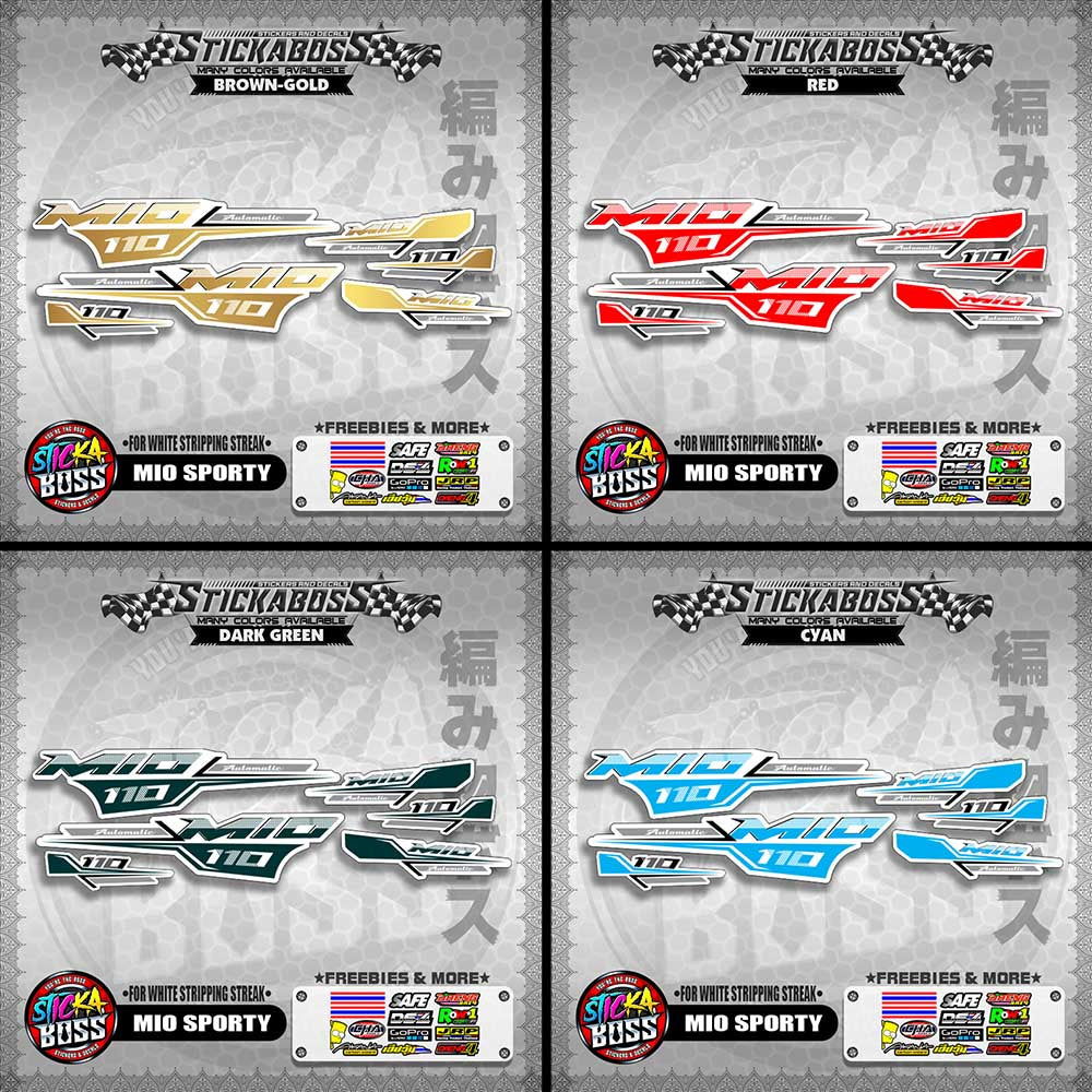 MIO SPORTY THAI CONCEPT STICKER DECALS ( FOR WHITE STRIPPING STREAK )【WITH FREEBIES】